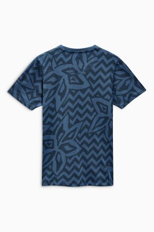 Blue All-Over Print T-Shirt